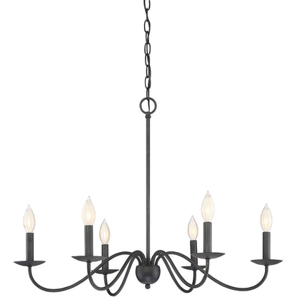 Meridian Lite Trends 6-Light Chandelier in Aged Iron M10042AI