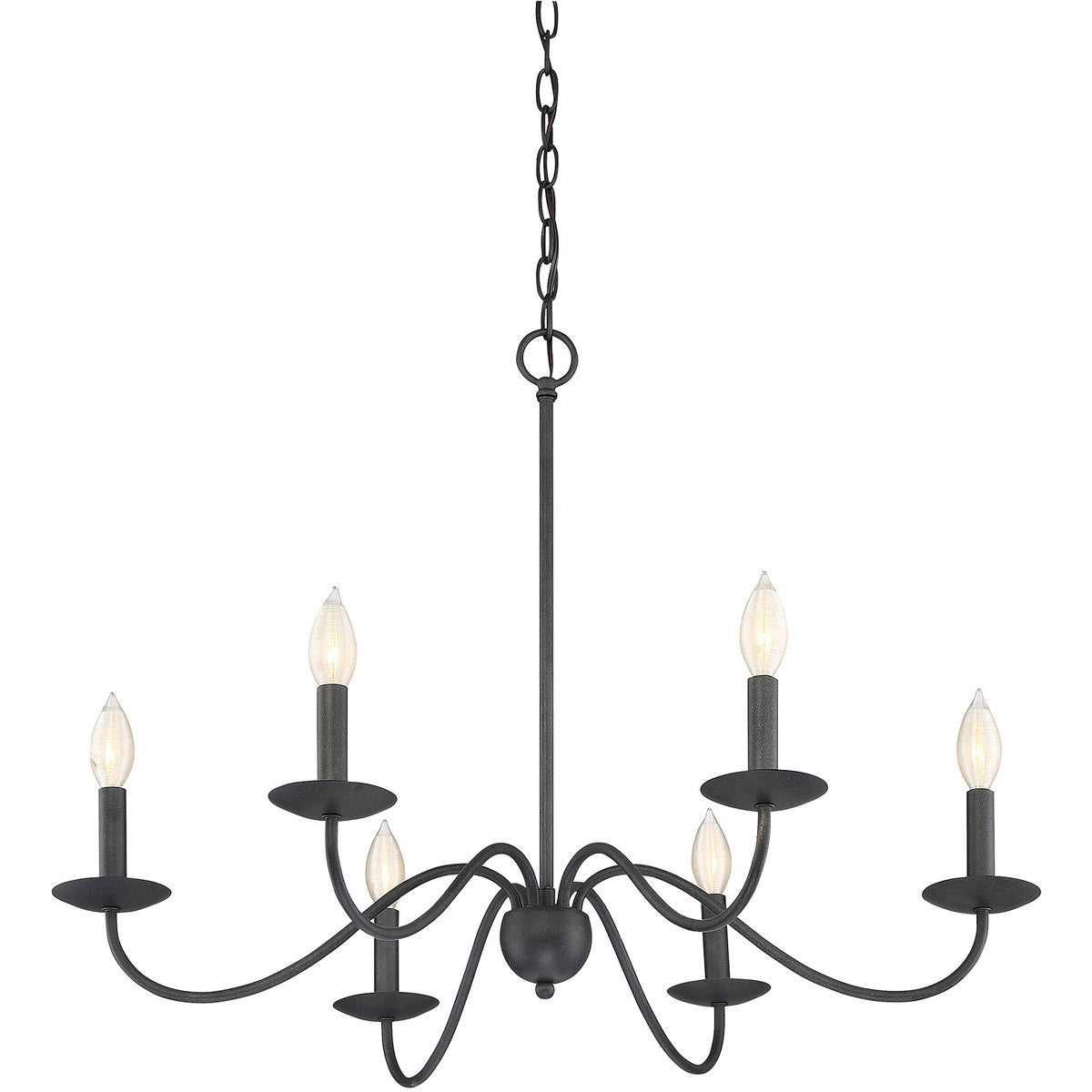 Meridian Lite Trends 6-Light Chandelier in Aged Iron M10042AI