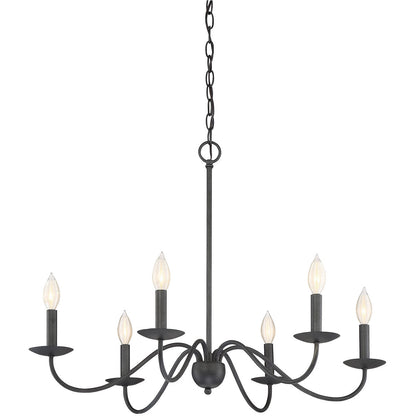 Meridian Lite Trends 6-Light Chandelier in Aged Iron M10042AI