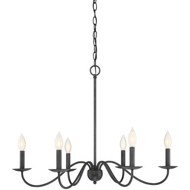 Meridian Lite Trends 6-Light Chandelier in Aged Iron M10042AI