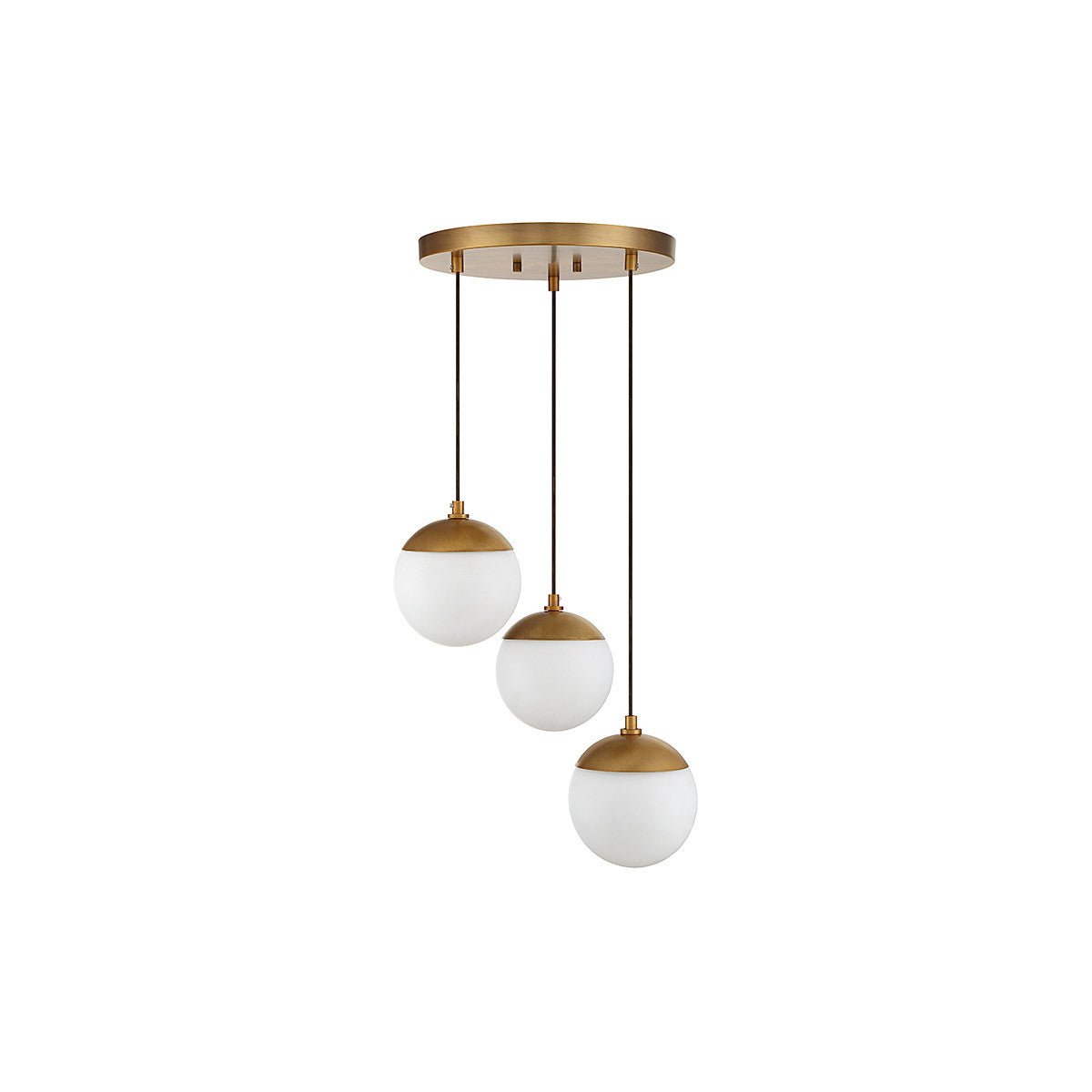 Meridian Lite Trends 3-Light Chandelier in Natural Brass M10055NB