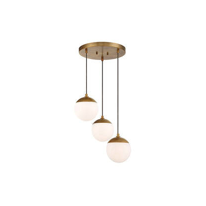 Meridian Lite Trends 3-Light Chandelier in Natural Brass M10055NB