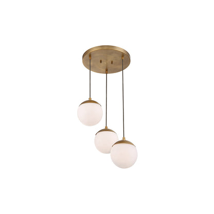 Meridian Lite Trends 3-Light Chandelier in Natural Brass M10055NB