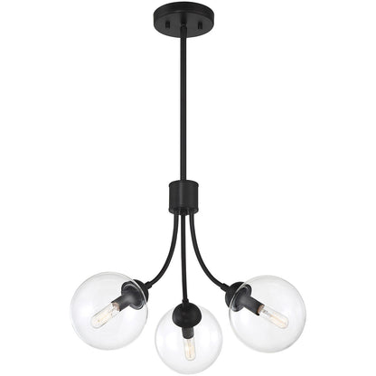 Meridian Lite Trends 3-Light Chandelier in Matte Black M10057MBK