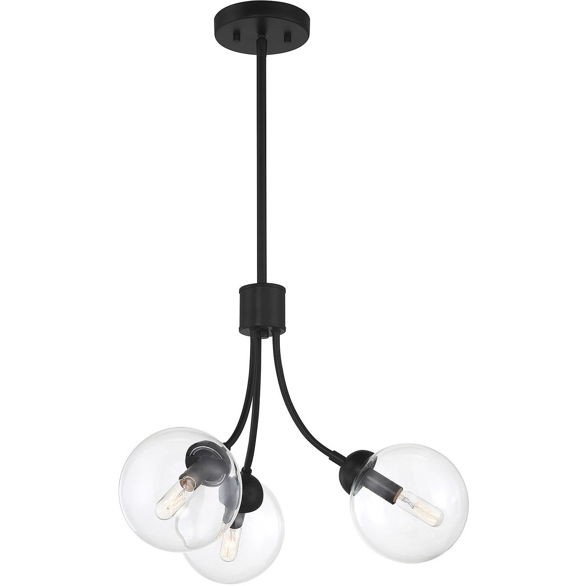 Meridian Lite Trends 3-Light Chandelier in Matte Black M10057MBK