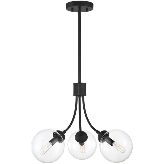 Meridian 3-Light Chandelier in Matte Black M10057MBK