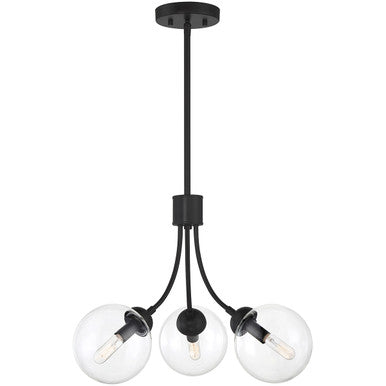 Meridian Lite Trends 3-Light Chandelier in Matte Black M10057MBK