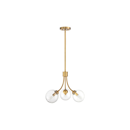 Meridian Lite Trends 3-Light Chandelier in Natural Brass M10057NB