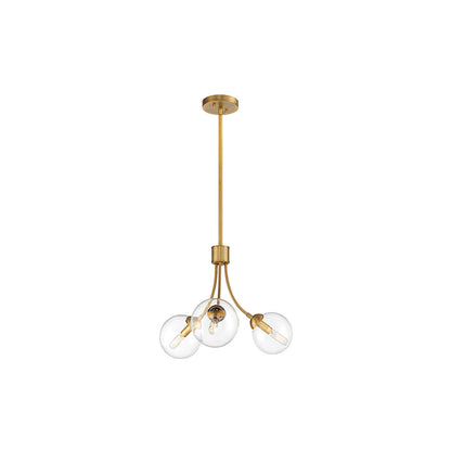 Meridian Lite Trends 3-Light Chandelier in Natural Brass M10057NB