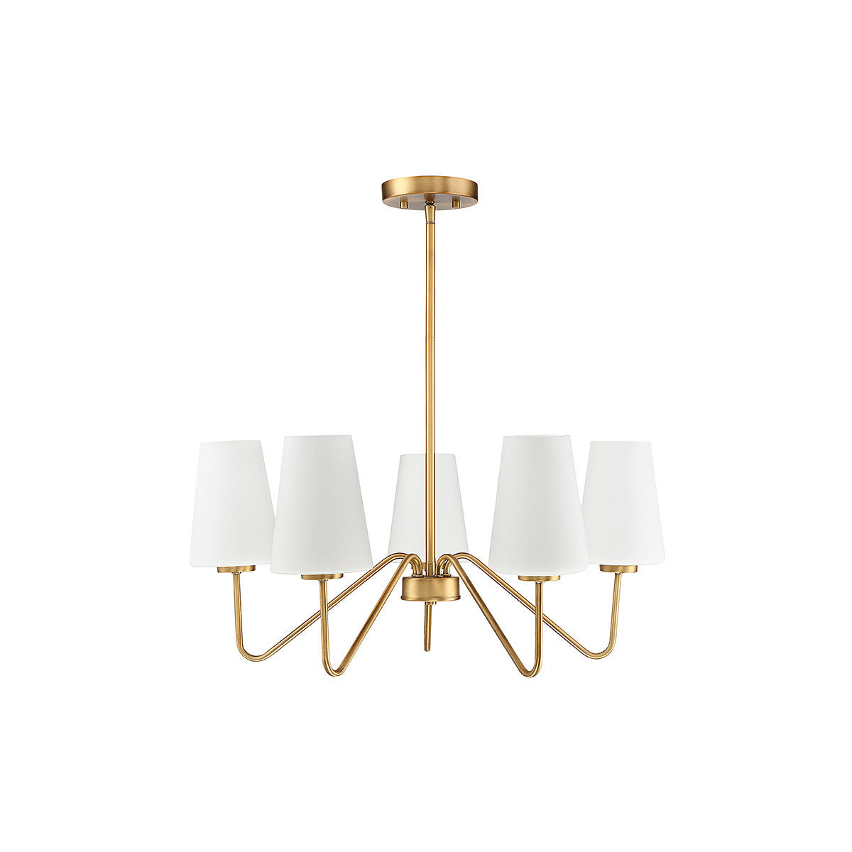 Meridian Lite Trends 5-Light Chandelier in Natural Brass M10060NB