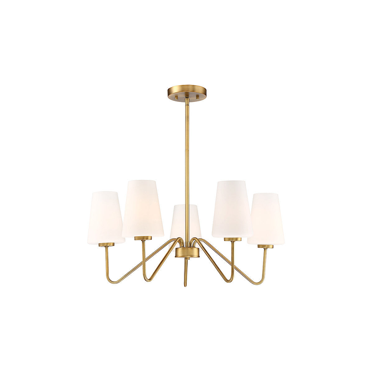 Meridian Lite Trends 5-Light Chandelier in Natural Brass M10060NB