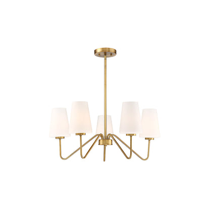 Meridian Lite Trends 5-Light Chandelier in Natural Brass M10060NB