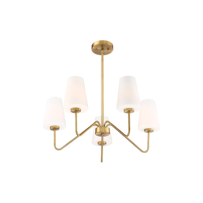 Meridian Lite Trends 5-Light Chandelier in Natural Brass M10060NB