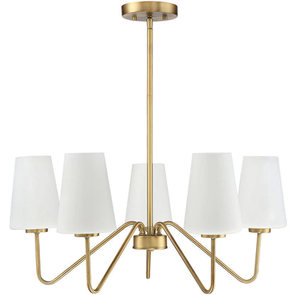 Meridian 5-Light Chandelier in Natural Brass M10060NB