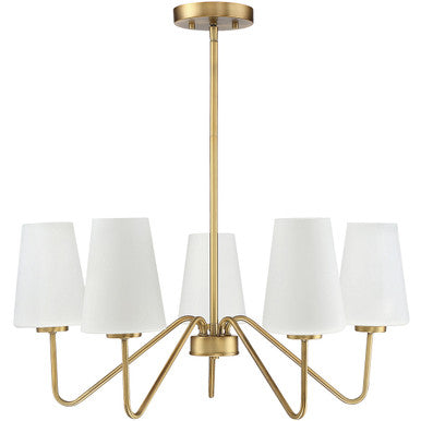 Meridian Lite Trends 5-Light Chandelier in Natural Brass M10060NB