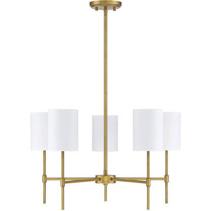 Meridian Lite Trends 5-Light Chandelier in Natural Brass M10067NB