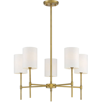 Meridian Lite Trends 5-Light Chandelier in Natural Brass M10067NB