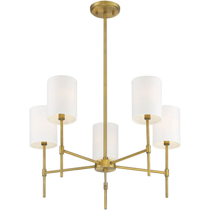 Meridian Lite Trends 5-Light Chandelier in Natural Brass M10067NB