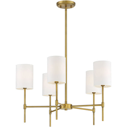 Meridian Lite Trends 5-Light Chandelier in Natural Brass M10067NB