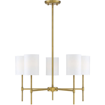 Meridian 5-Light Chandelier in Natural Brass M10067NB