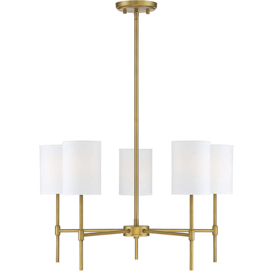 Meridian 5-Light Chandelier in Natural Brass M10067NB