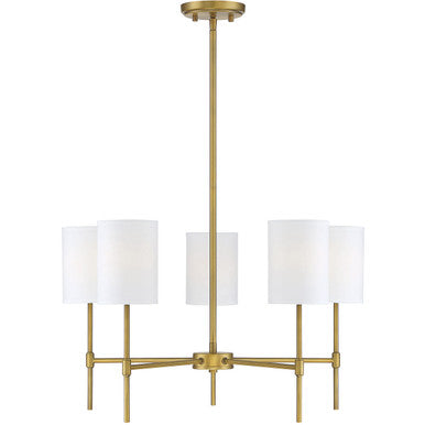 Meridian Lite Trends 5-Light Chandelier in Natural Brass M10067NB