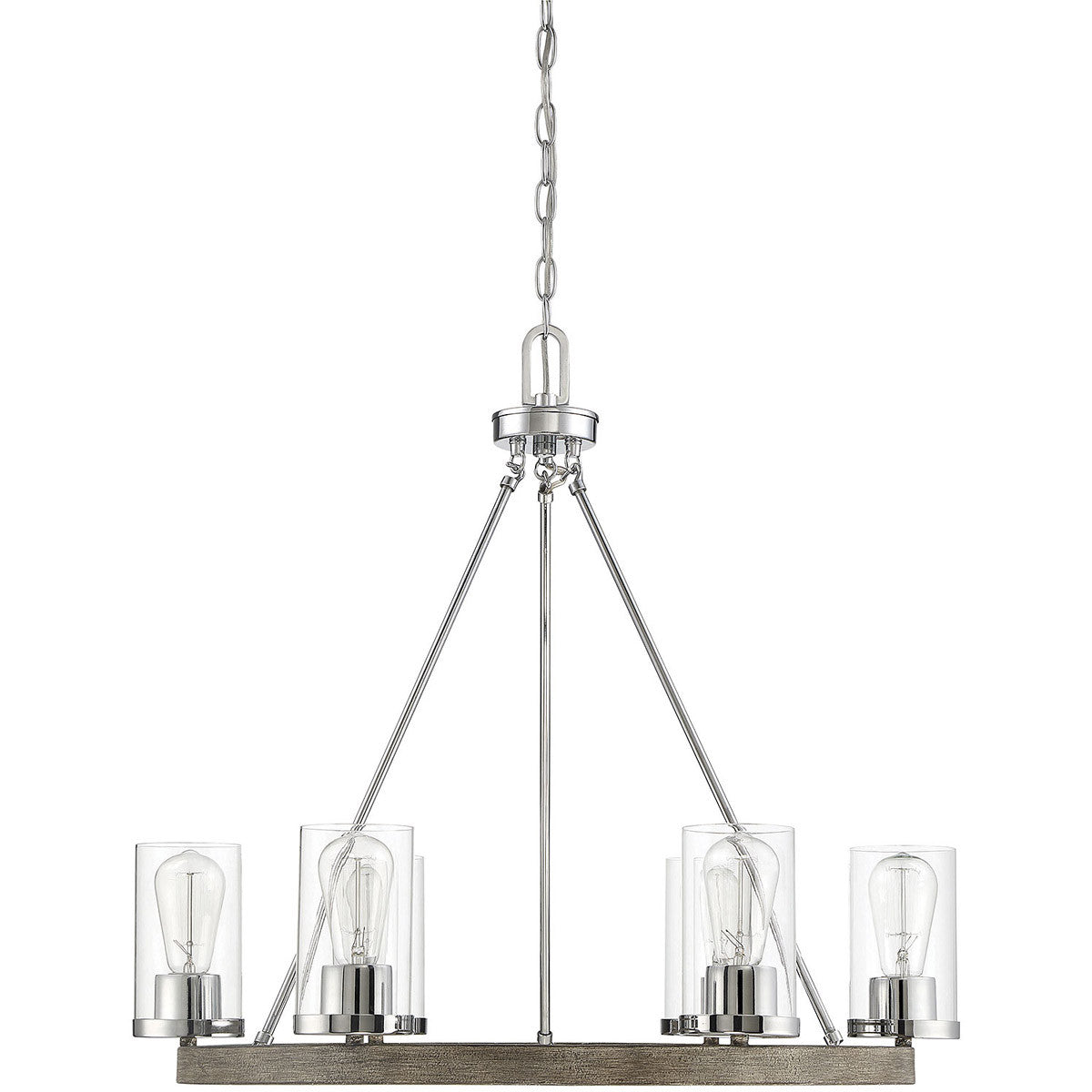 Meridian Lite Trends 6-Light Chandelier in Greywood Chrome M10070GWCH