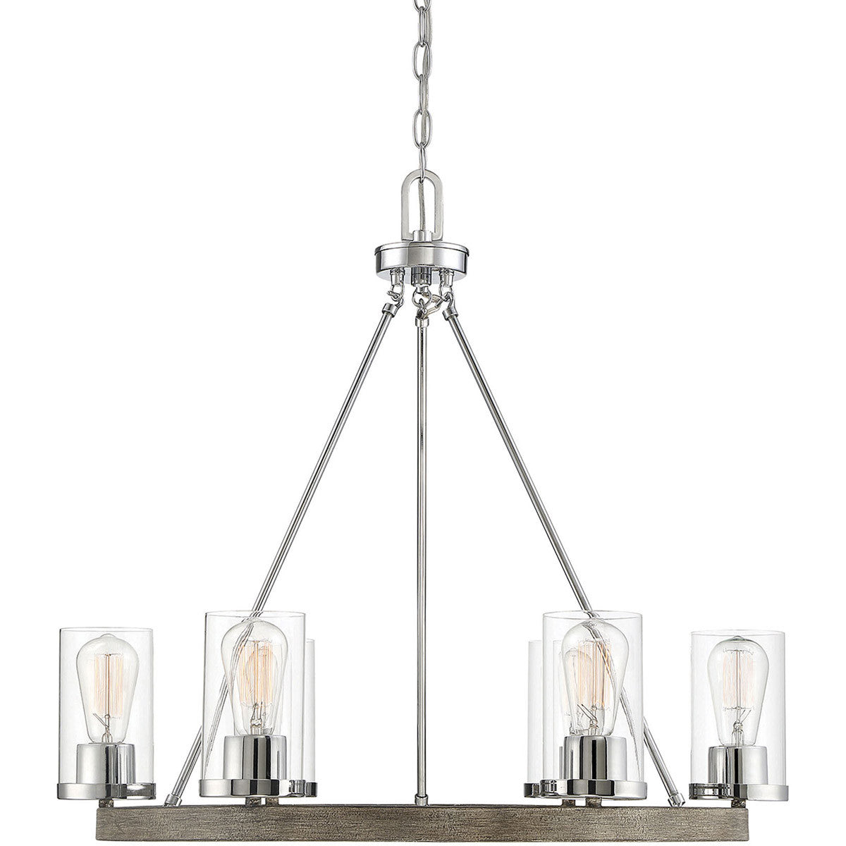 Meridian 6-Light Chandelier in Greywood Chrome M10070GWCH