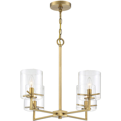 Meridian Lite Trends 4-Light Chandelier in Natural Brass M10076NB