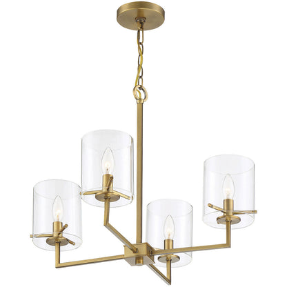 Meridian Lite Trends 4-Light Chandelier in Natural Brass M10076NB