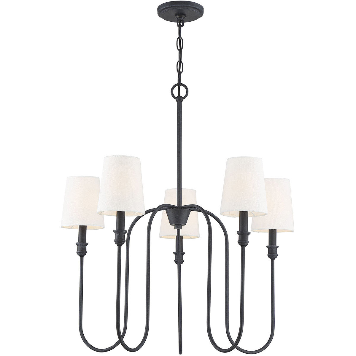 Meridian Lite Trends 5-Light Chandelier in Aged Iron M10077AI