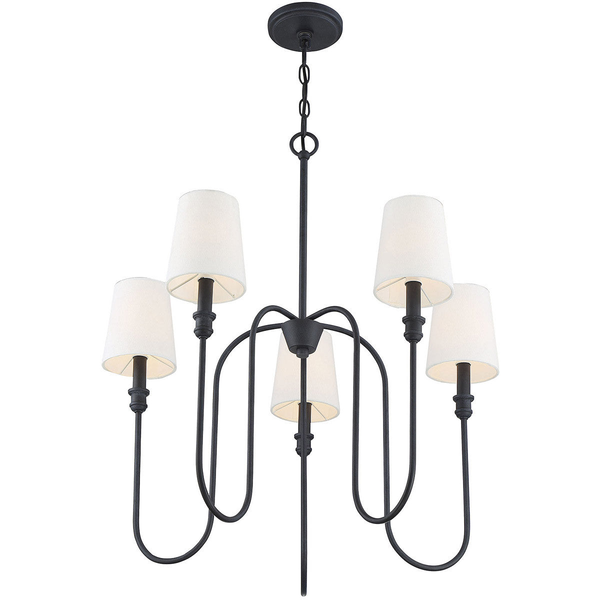 Meridian Lite Trends 5-Light Chandelier in Aged Iron M10077AI