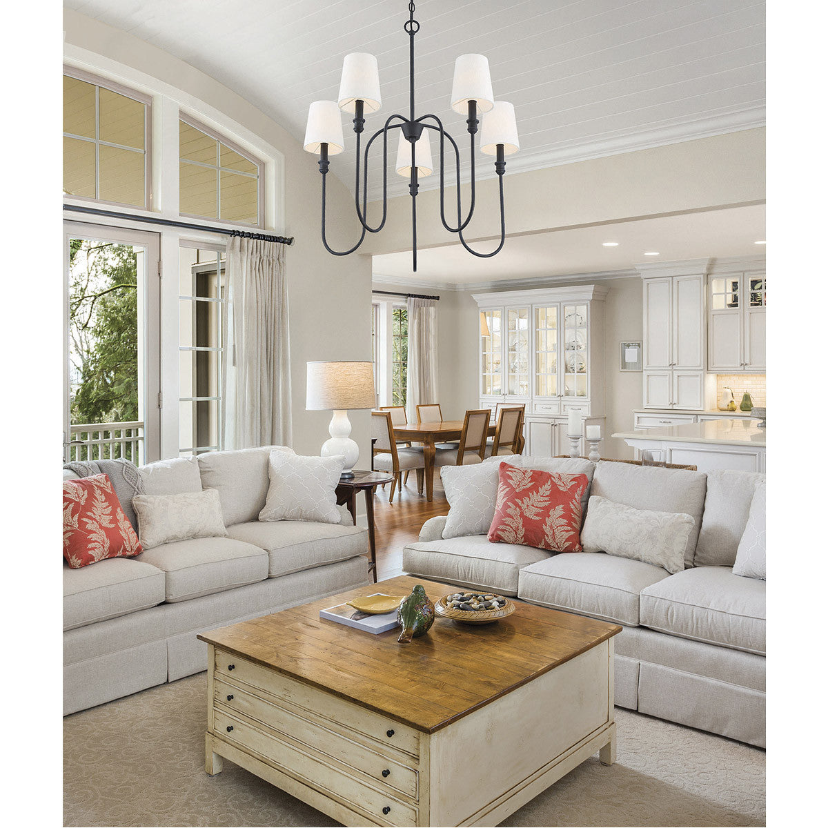 Meridian Lite Trends 5-Light Chandelier in Aged Iron M10077AI