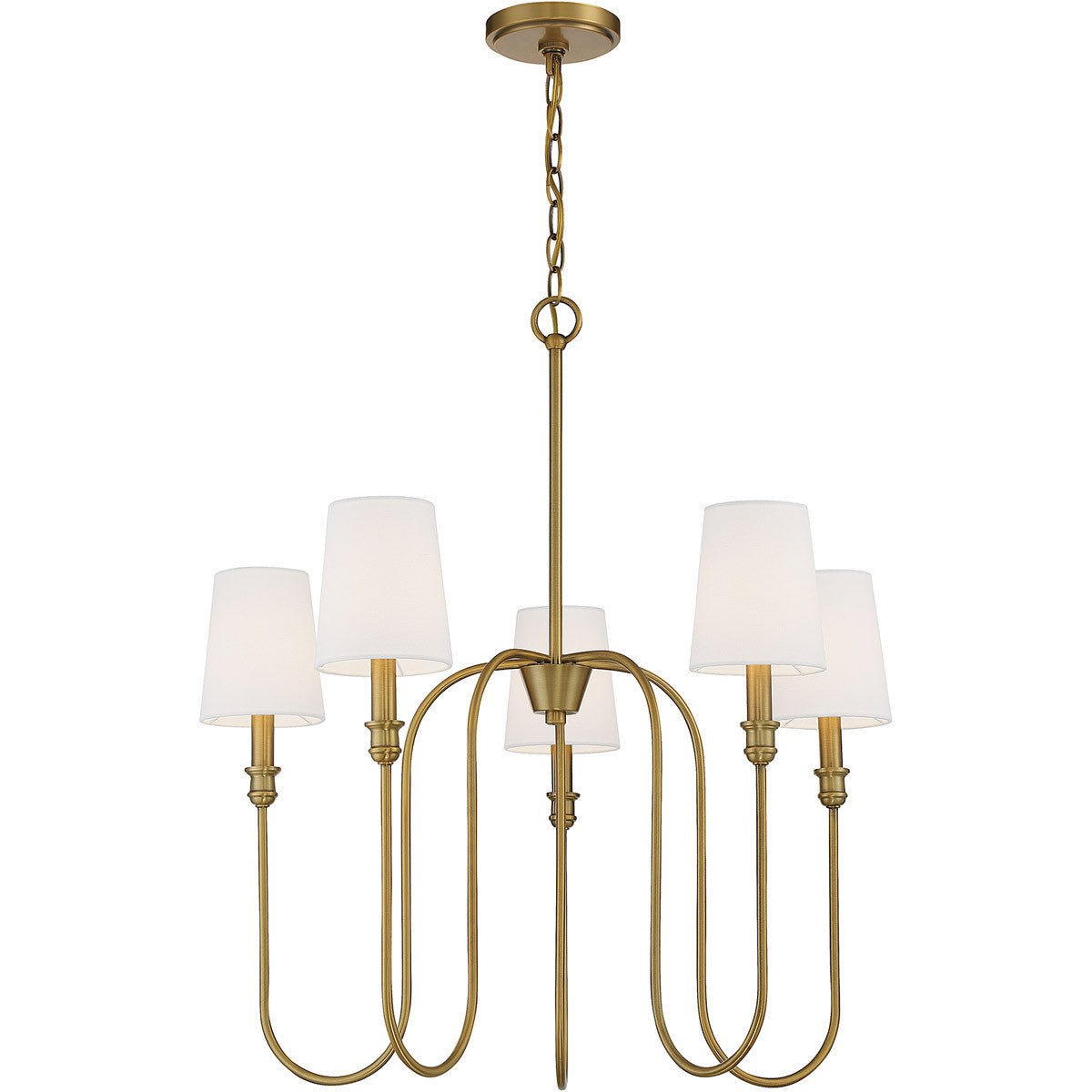 Meridian Lite Trends 5-Light Chandelier in Natural Brass M10077NB