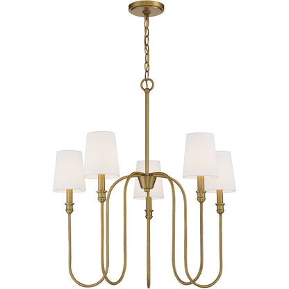 Meridian Lite Trends 5-Light Chandelier in Natural Brass M10077NB