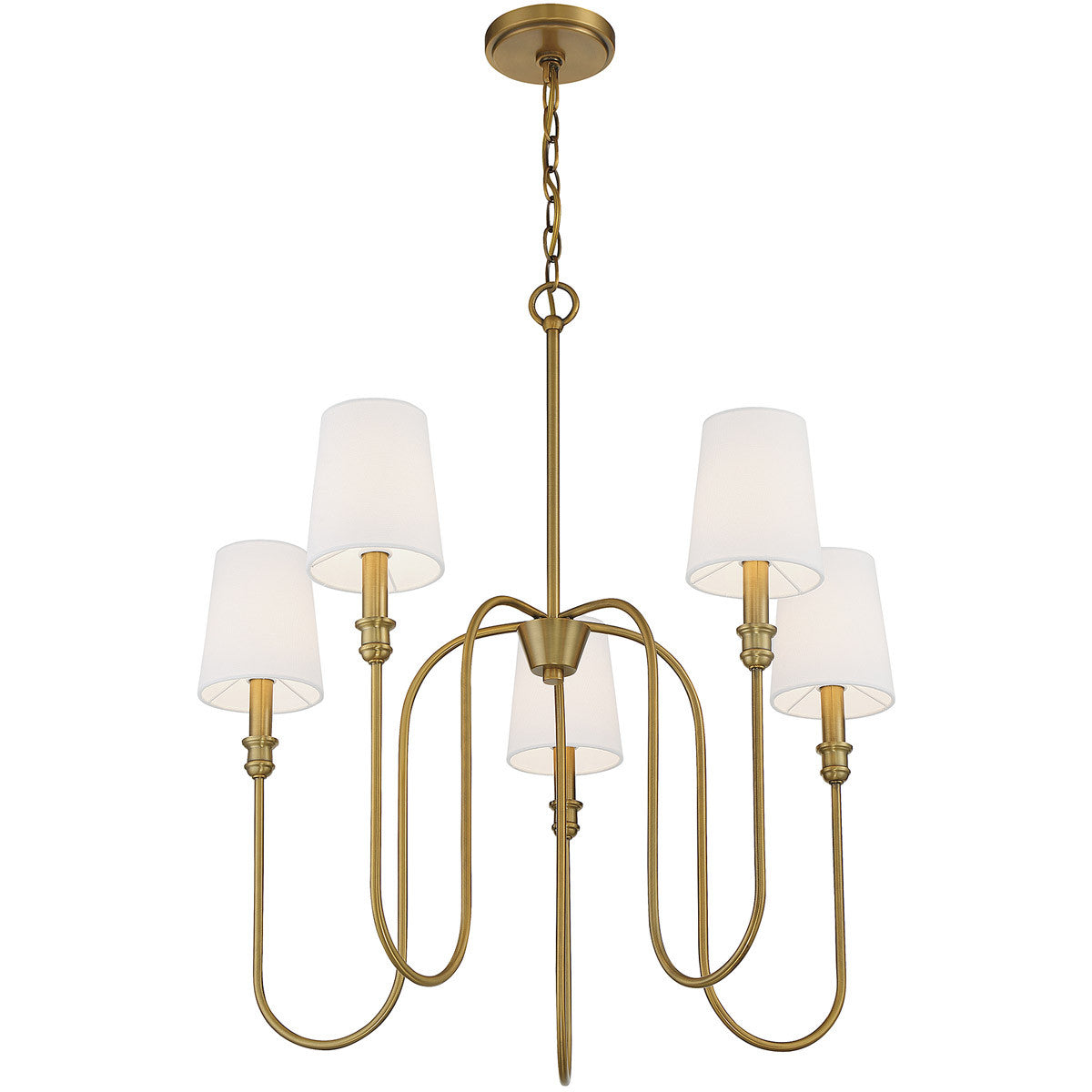 Meridian Lite Trends 5-Light Chandelier in Natural Brass M10077NB