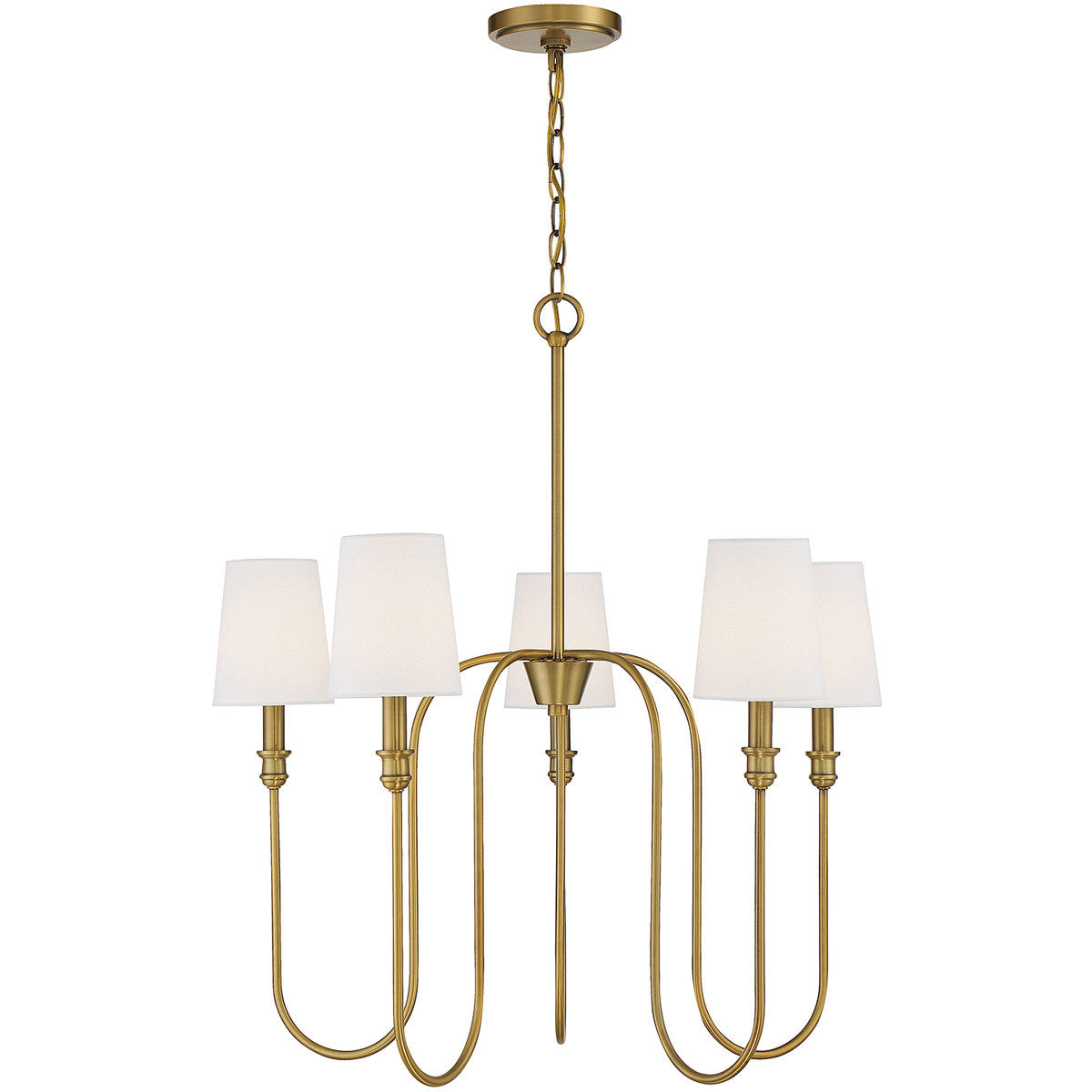 Meridian 5-Light Chandelier in Natural Brass M10077NB