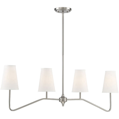 Meridian Lite Trends 4-Light Linear Chandelier in Brushed Nickel M10078BN