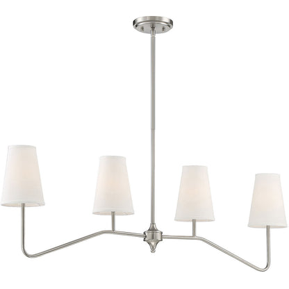 Meridian Lite Trends 4-Light Linear Chandelier in Brushed Nickel M10078BN