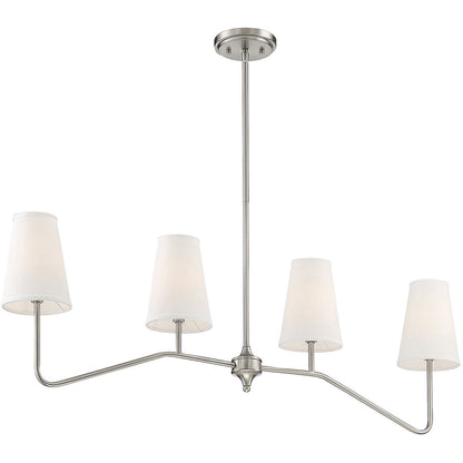 Meridian Lite Trends 4-Light Linear Chandelier in Brushed Nickel M10078BN