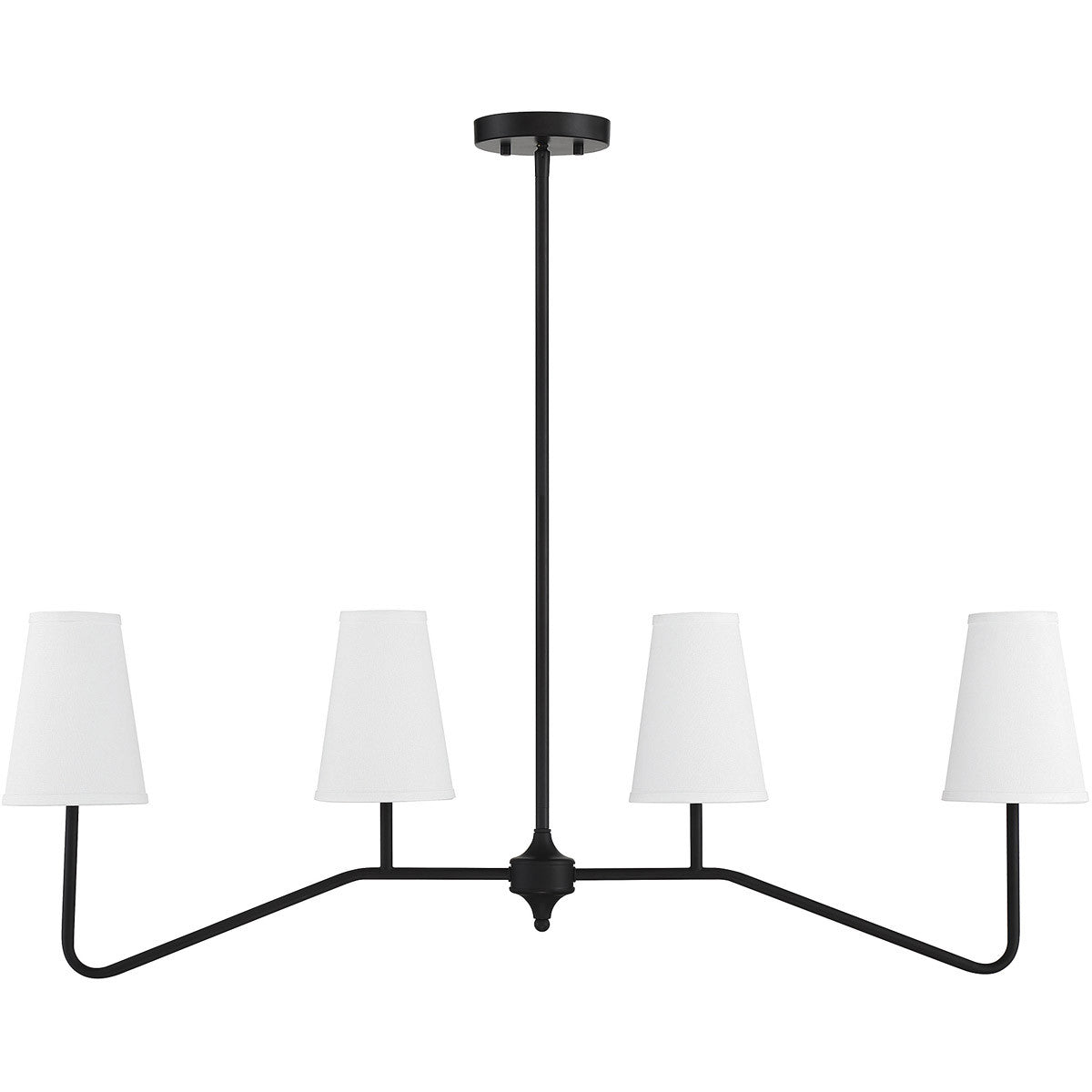 Meridian Lite Trends 4-Light Linear Chandelier in Matte Black M10078MBK