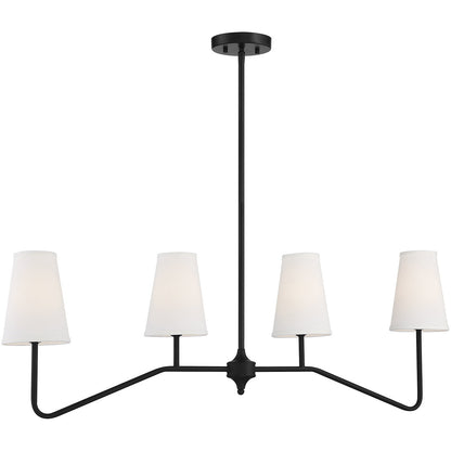 Meridian Lite Trends 4-Light Linear Chandelier in Matte Black M10078MBK