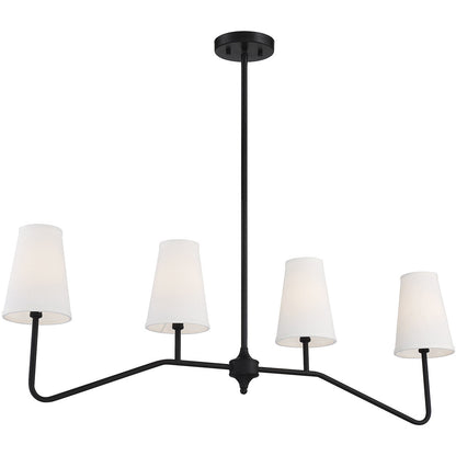 Meridian Lite Trends 4-Light Linear Chandelier in Matte Black M10078MBK