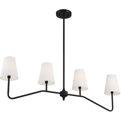 Meridian Lite Trends 4-Light Linear Chandelier in Matte Black M10078MBK