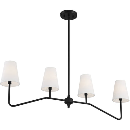 Meridian 4-Light Linear Chandelier in Matte Black M10078MBK