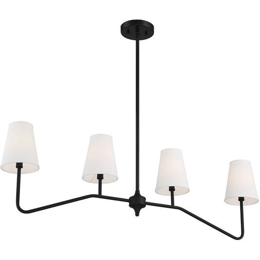 Meridian 4-Light Linear Chandelier in Matte Black M10078MBK