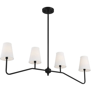 Meridian Lite Trends 4-Light Linear Chandelier in Matte Black M10078MBK