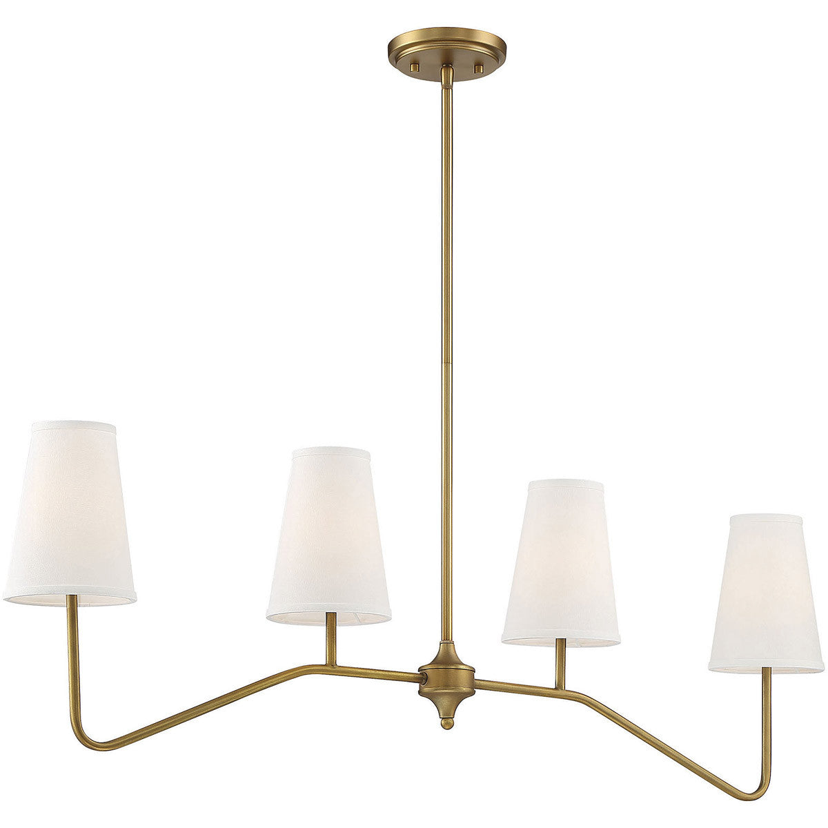 Meridian Lite Trends 4-Light Linear Chandelier in Natural Brass M10078NB