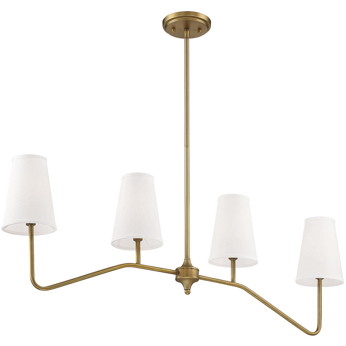 Meridian 4-Light Linear Chandelier in Natural Brass M10078NB