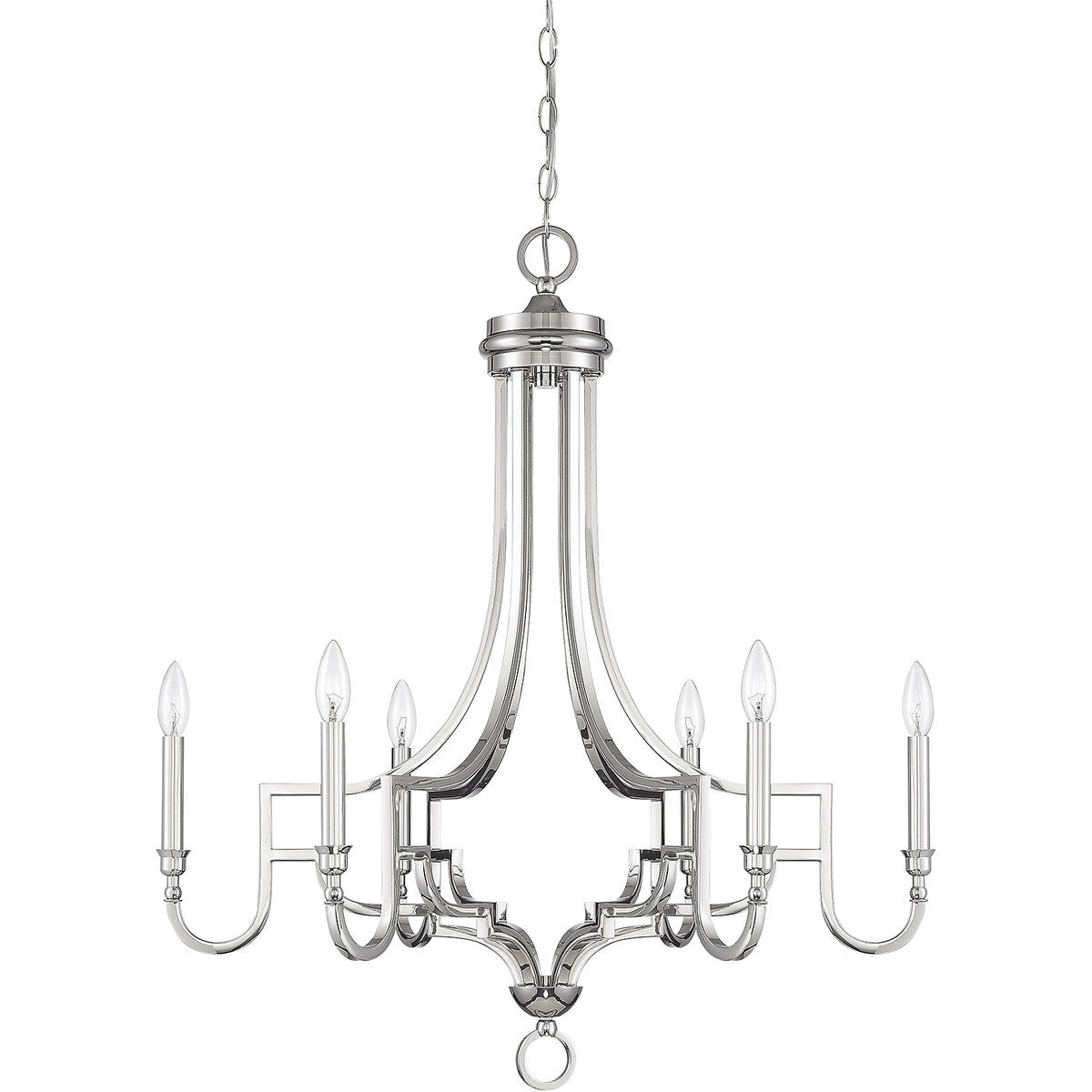 Meridian Lite Trends 6-Light Chandelier in Polished Nickel M10083PN